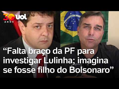 Flávio questiona investigação de Lulinha: ‘Falta braço da PF, imagina se fosse filho do Bolsonaro?’