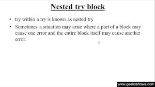 194. Nested try in Java Programming (Hindi)
