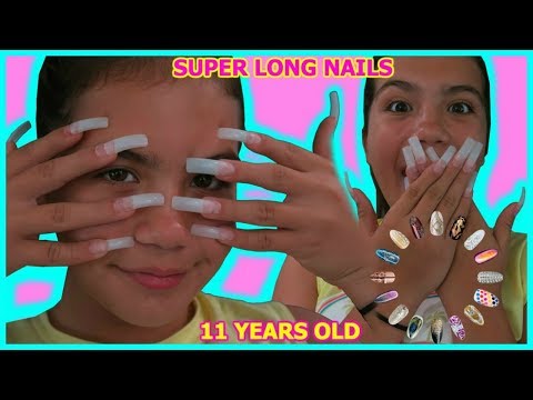11 YEAR OLD GETS SUPER LONG ACRYLIC NAILS FOR THE FIRST TIME " SISTER FOREVER" Video