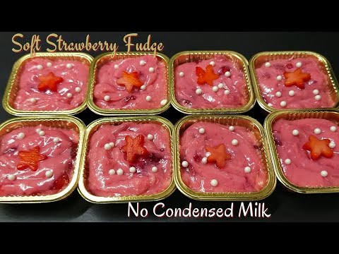 Soft Strawberry Fudge without Condensed Milk | Easy Soft Fudge Recipe | Christmas Gifting Ideas