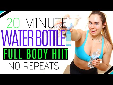 FULL BODY Fat Burn WATER BOTTLE Workout at Home: NO REPEAT 20 Minute Standing HIIT for Beginners