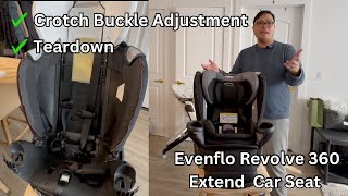 Evenflo Revolve 360 Teardown And Crotch Buckle Adjustment Step by Step Tutorial How To