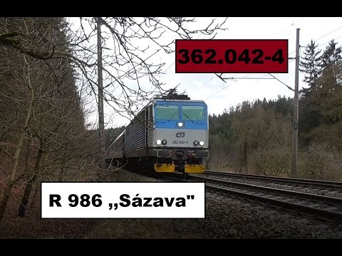 ČD 362.042-4 na R 986 ,,Sázava" - (poblíž zastávky) Sázavka - [Full HD]
