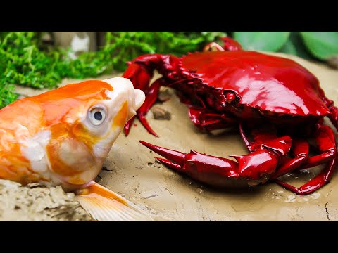 The Fun Life Of Field Crab And The Golden Carp Trap - Stop Motion ASMR | Coco