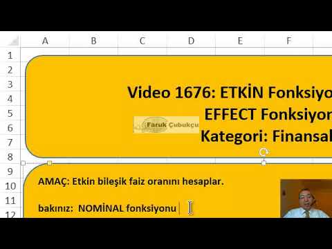 Excel ETKİN (EFFECT) Fonksiyonu