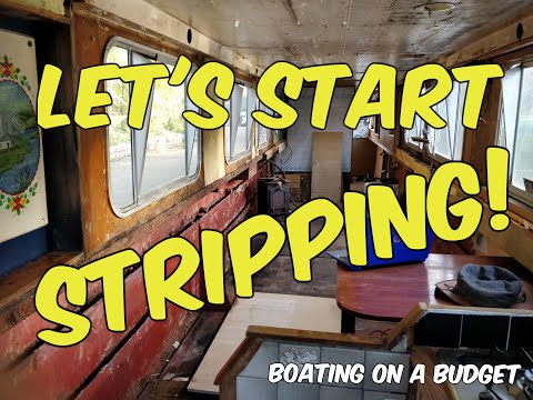 Stripping our DIY project narrowboat back to a bare shell! Boating On A Budget. Episode 8