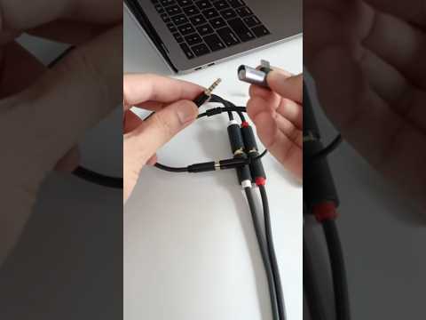 Plug the jack into the 3.5mm female USB-C adapter to connect the RCA cable on the MacBook #shorts