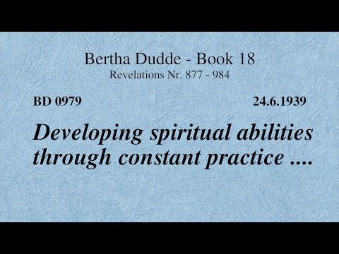 BD 0979 - DEVELOPING SPIRITUAL ABILITIES THROUGH CONSTANT PRACTICE ....