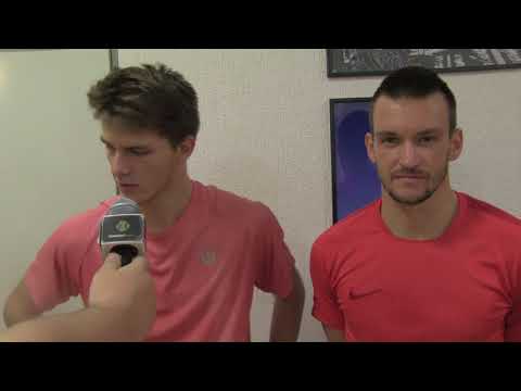 Filip Duda a Michal Konečný po vítězství v 1. kole deblu MILOVICE INDOOR OPEN