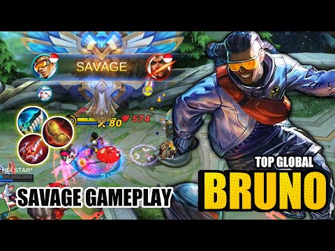 Top 1 Global Bruno Insane Savage Gameplay 2021 | Bruno New Meta Build 2021 ~ Mobile legends