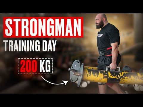 Strongman workout and squat.