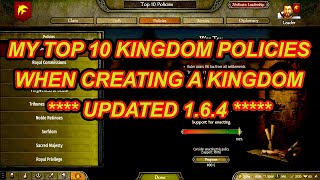Bannerlord Top 10 Kingdom Policies As Of Patch 1.6.4  (See Description for 1.6.5 Change) | Flesson19