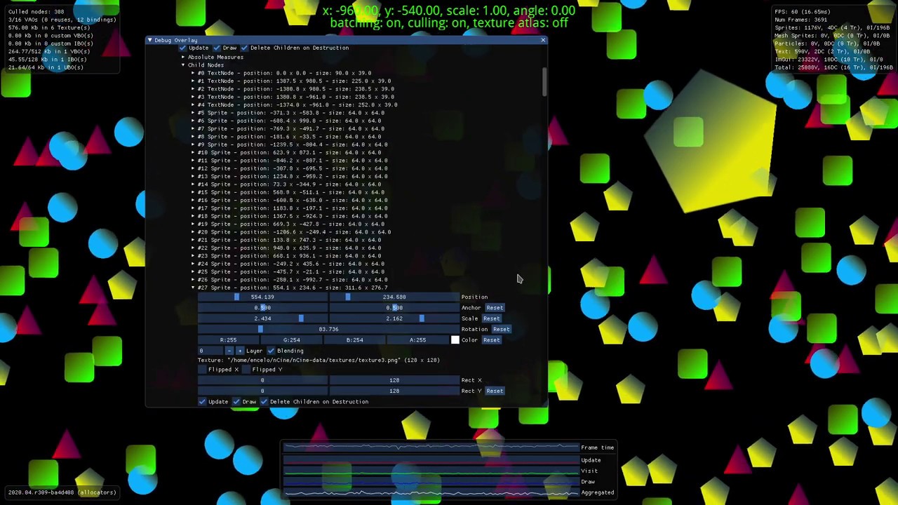 Node inspector in the debug overlay interface