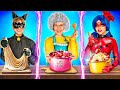 Grandma VS Ladybug VS Cat Noir Cooking Challenge! Kitchen Hacks!