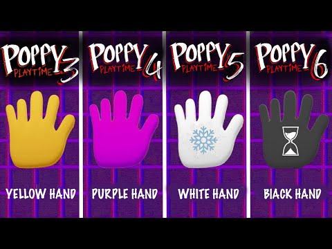 Yellow Vs Purple Vs White Vs Black Hand VHS Comparison | Poppy Playtime: Chapter 3 vs 4 vs 5 vs 6