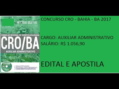 CONCURSO CRO BA 2017   AUXILIAR ADMINISTRATIVO