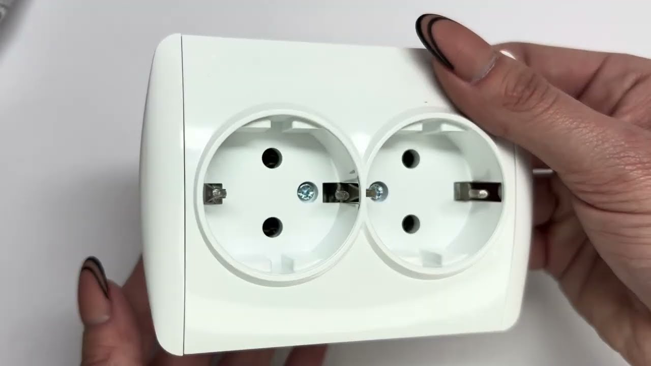 Розетка двомісна з/з EL-BI Zirve біла Fixline (501-010202-907)