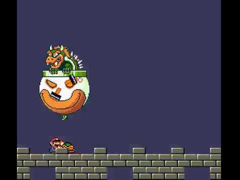 grand poo world 1 bowser fight mario rom hack
