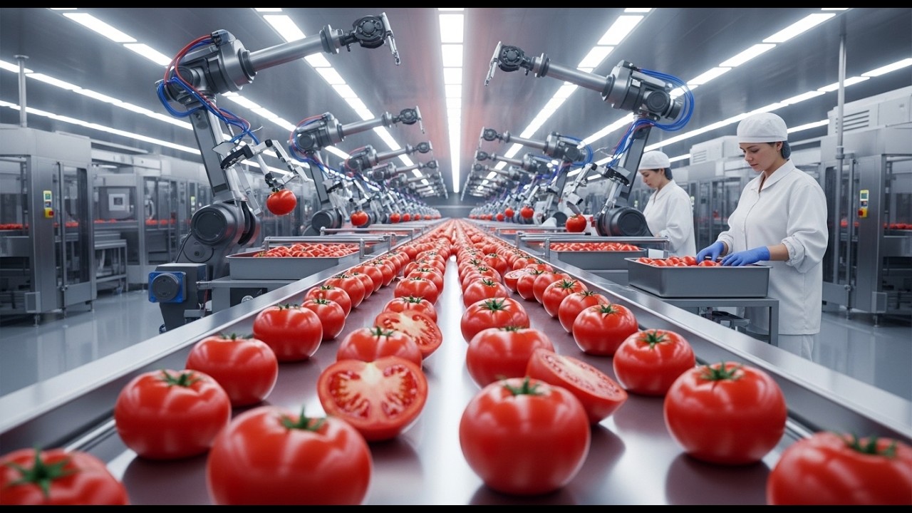 How Tomatoes Are Made Inside a Modern Factory – Field to Table Full Process