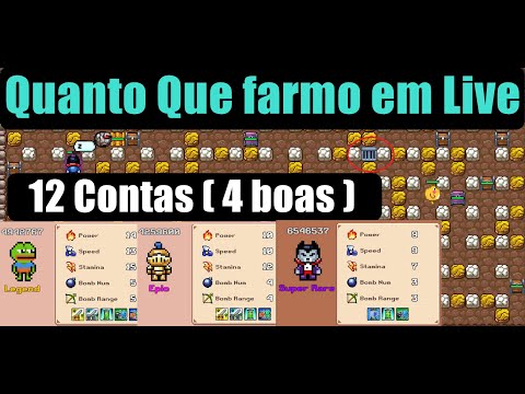 Quanto Farmo em Live, BombCrypto (12 Contas, Sendo 4 Boas)