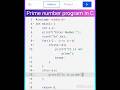 C Program Prime Number Program In C Find Prime Number Program Shortsvideo Coding Viral