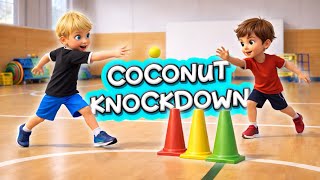 🥥🎾Coconut knockdown - PE game for throwing & target practice!