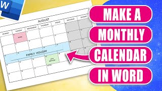 How to Build a Monthly Calendar in Microsoft Word (Step-by-Step Guide)
