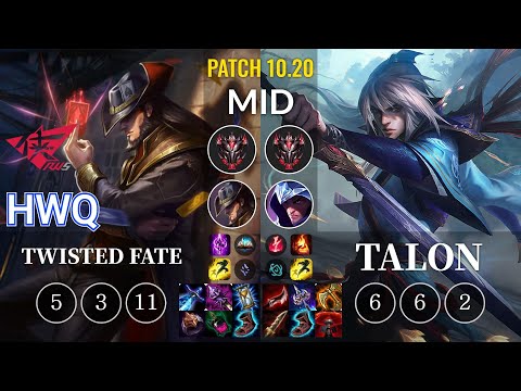 RWS HwQ Twisted Fate vs Talon Mid - KR Patch 10.20