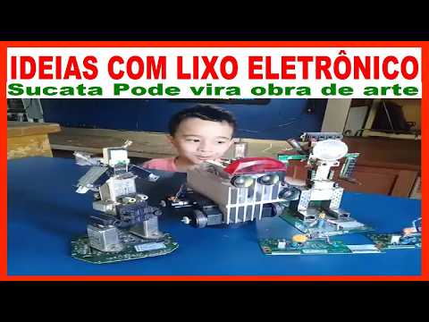 IDEIAS CRIATIVAS COM LIXO ELETRÔNICO | Sucata pode se transformar em arte vira obra de arte