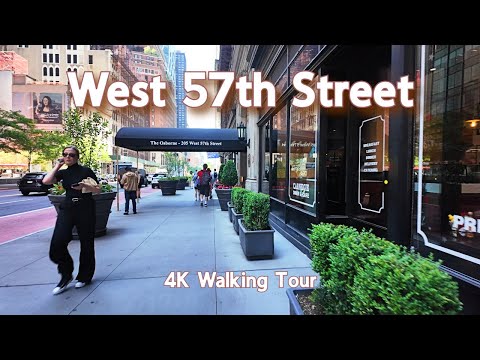 【4K】𝐖𝐀𝐋𝐊 🇺🇸 West 57th Street in Manhattan NYC