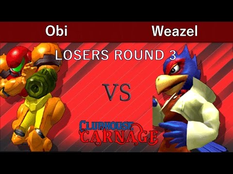 Clubhouse Carnage Melee  LOSERS ROUND 3 - Obi (Samus) vs Weazel  (Falco)