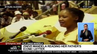 RIP Zindzi Mandela | Reading her father's iconic 1985 letter in Soweto
