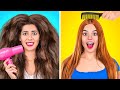 THICK HAIR VS THIN HAIR || Funny Girly Struggles and Relatable Situations by 123 GO! CHALLENGE