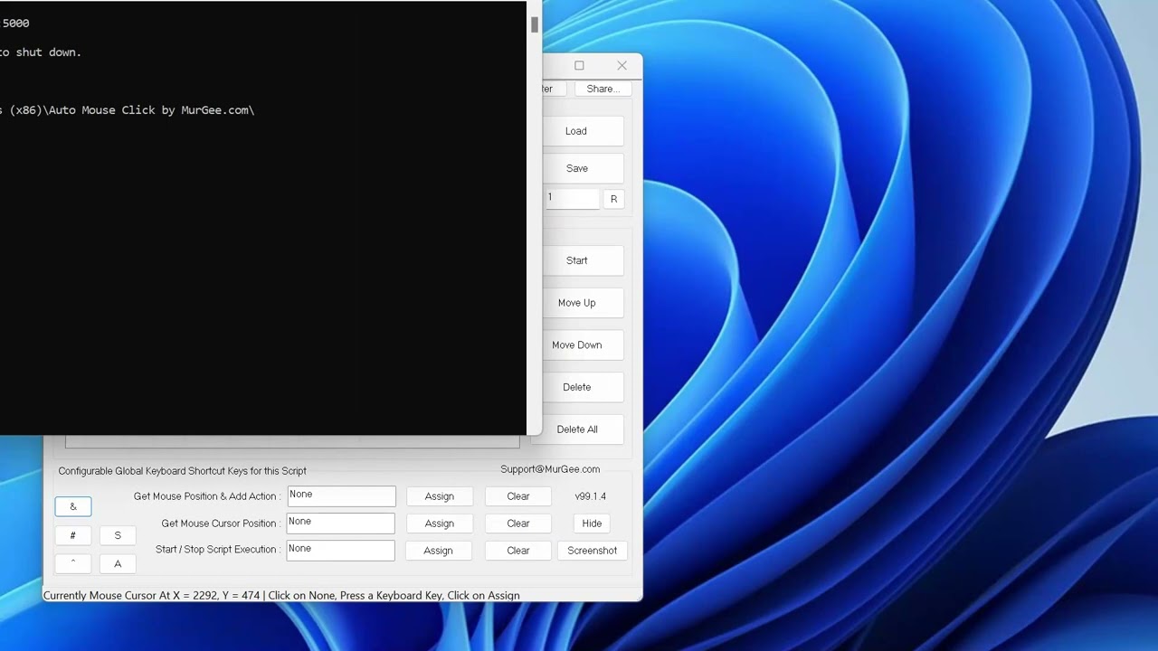 Execute Auto Mouse Click Script from Browser or with Http Get Request