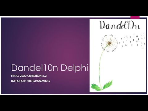 Final 2020 Question 2.2 – Database Programming