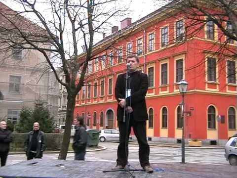 Mladen Leovac na prosvjedu u Karlovcu