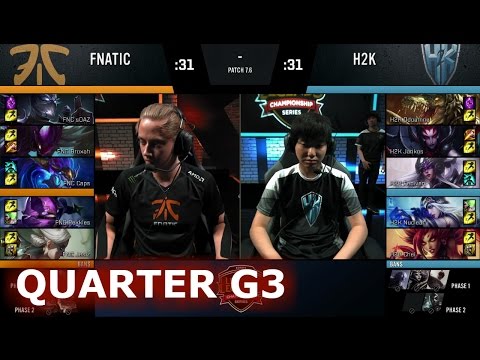 Fnatic vs H2K Gaming | Game 3 Quarter Finals S7 EU LCS Spring 2017 PlayOffs | FNC vs H2K G3 QF 1080p