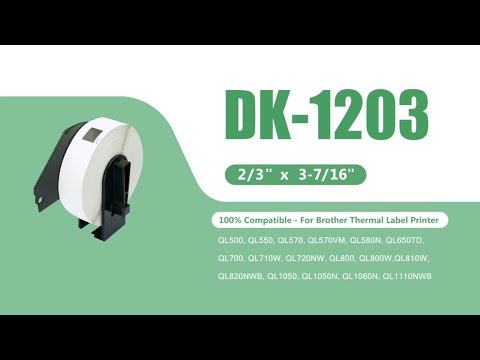 Brother DK-1203 File Folder Labels DK1203 Labels 2/3" x 3-7/16"