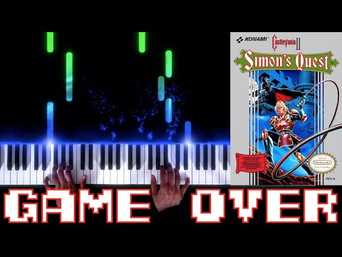 Castlevania II: Simon's Quest (NES) - Game Over - Piano|Synthesia