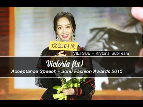 [Vietsub] f(x) Victoria wins "Popular Female Artist" at Sohu Fashion Awards 2015  {Krytoria Team}