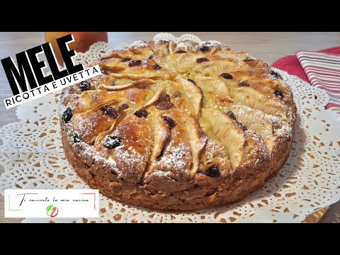 TORTA DI MELE CON RICOTTA E UVETTA | Soffice e deliziosa dal primo assaggio