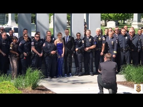 Cops Surprise Daughter of Fallen Officer with Tearful Prom Send-Off at His Grave