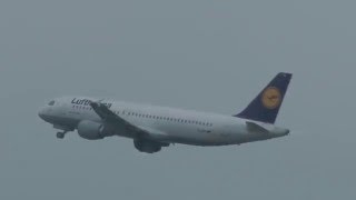 Airbus A320 Lufthansa Spray takeoff! - Schiphol Ai