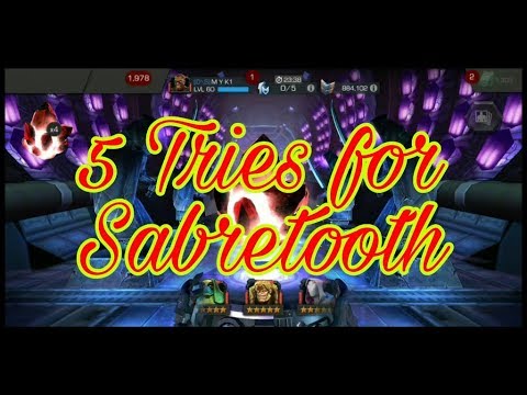 5 Tries for 5 Star Sabretooth | Marvel Contest Of Champions