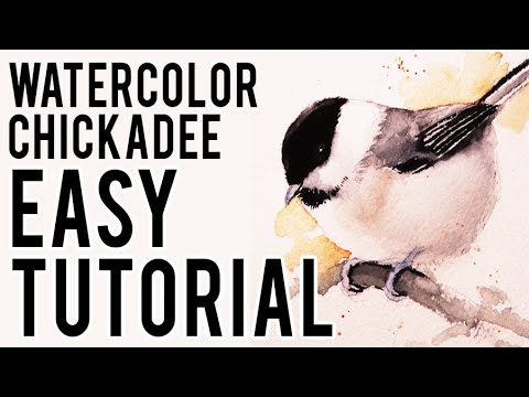 Watercolor Bird Painting Tutorial - Easy Chickadee