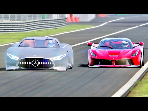 Mercedes Benz AMG Vision GT vs Ferrari LaFerrari - Old Monza