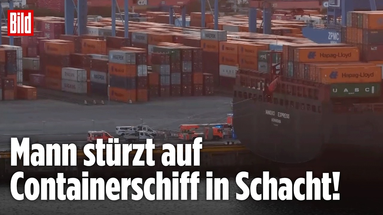 Hamburger Hafen: Arbeiter stürzt mehrere Meter in die Tiefe – Ursache unklar!