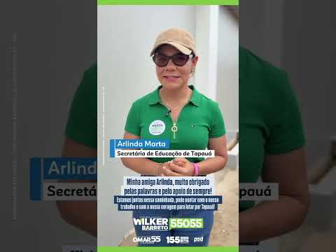 Secretária Arlinda, muito obrigado pelo carinho e pelo apoio ao nosso trabalho!