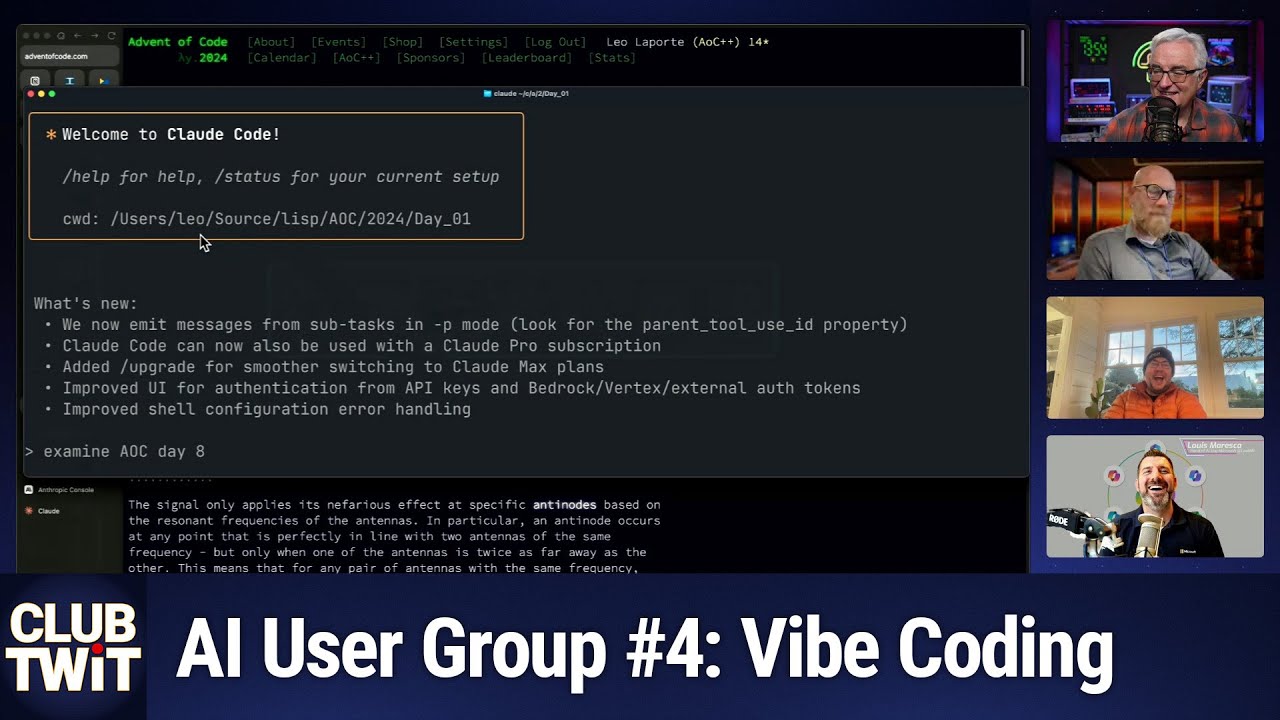 Club TWiT: AI User Group #4 -Vibe Coding