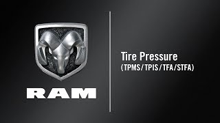 Tire Pressure (TPMS, TPIS, TFA, STFA)| How To | 2020 Ram 2500-3500